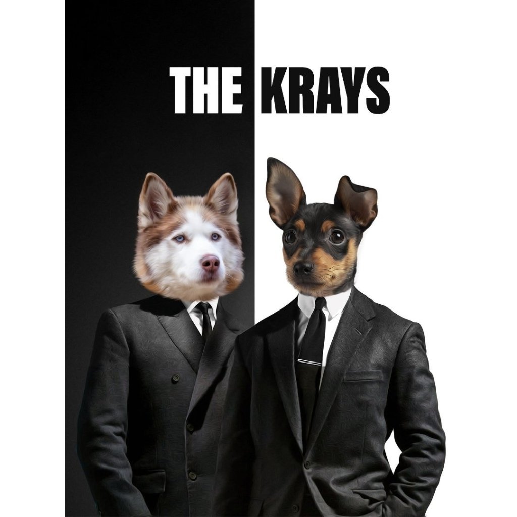 The Krays: Custom Digital Download Pet Portrait - Paw & Glory - Dog Portraits - Pet Portraits