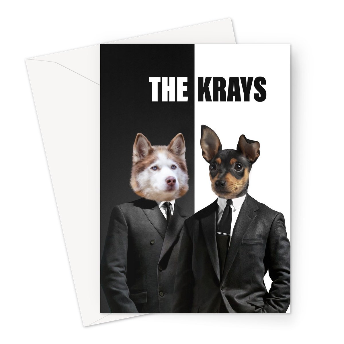 The Krays: Custom Pet Greeting Card - Paw & Glory - Dog Portraits - Pet Portraits