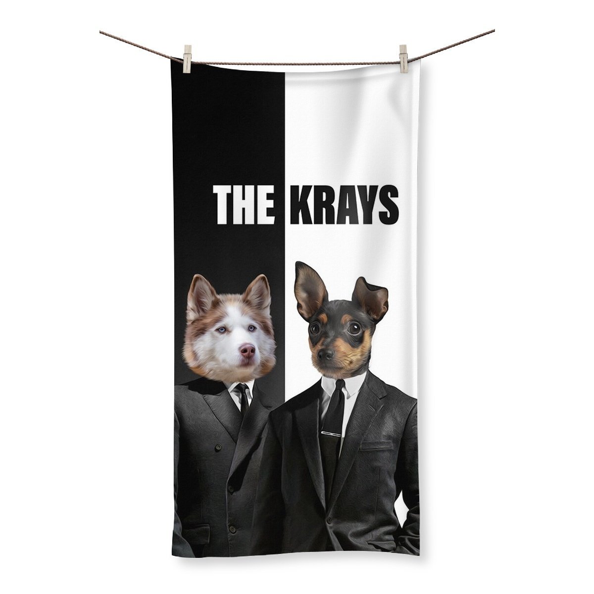 The Krays: Custom Pet Towel - Paw & Glory - Dog Portraits - Pet Portraits