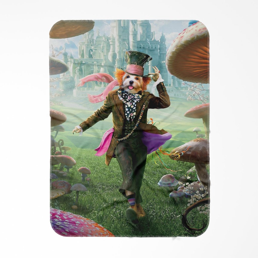 The Mad Hatter: Custom Pet Blanket - Paw & Glory - Dog Portraits - Pet Portraits