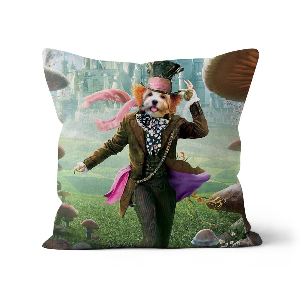 The Mad Hatter: Custom Pet Pillow - Paw & Glory - Dog Portraits - Pet Portraits