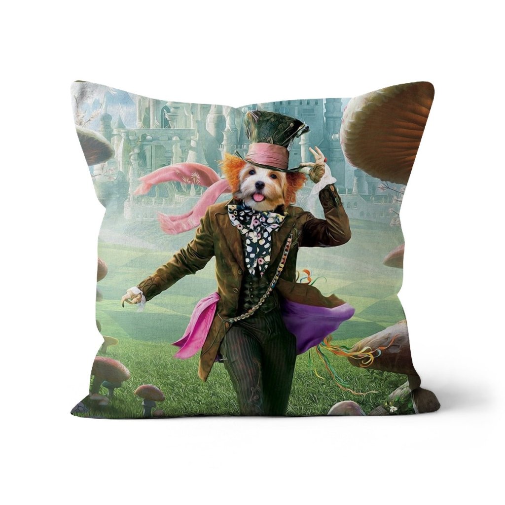 The Mad Hatter: Custom Pet Pillow - Paw & Glory - Dog Portraits - Pet Portraits