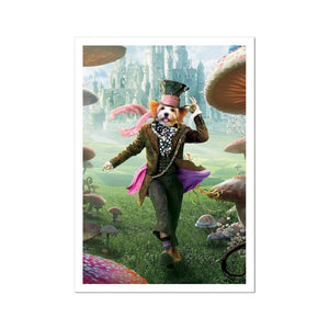 The Mad Hatter: Custom Pet Poster - Paw & Glory - Dog Portraits - Pet Portraits