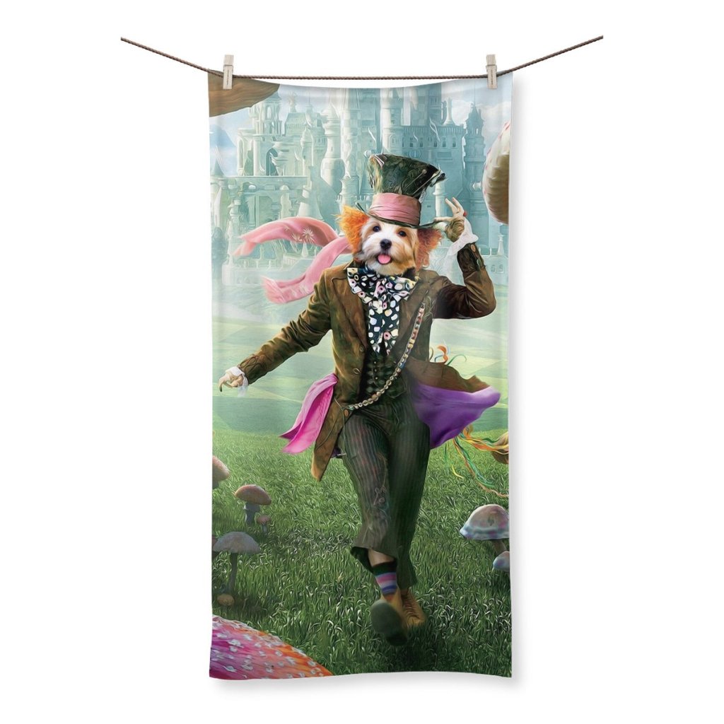 The Mad Hatter: Custom Pet Towel - Paw & Glory - Dog Portraits - Pet Portraits