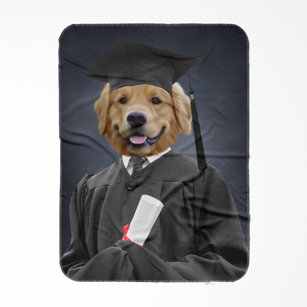 The Male Graduate: Custom Pet Blanket - Paw & Glory - Dog Portraits - Pet Portraits