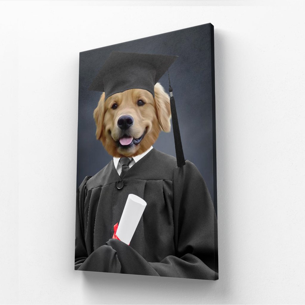 The Male Graduate: Custom Pet Canvas - Paw & Glory - Dog Portraits - Pet Portraits