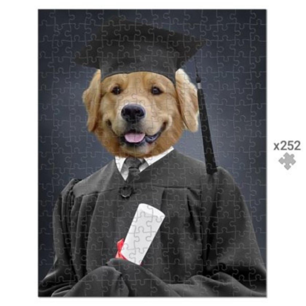 The Male Graduate: Custom Pet Puzzle - Paw & Glory - Dog Portraits - Pet Portraits