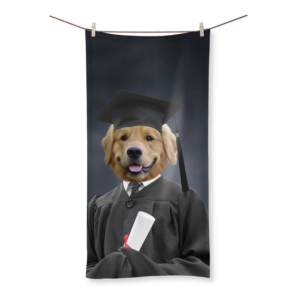 The Male Graduate: Custom Pet Towel - Paw & Glory - Dog Portraits - Pet Portraits