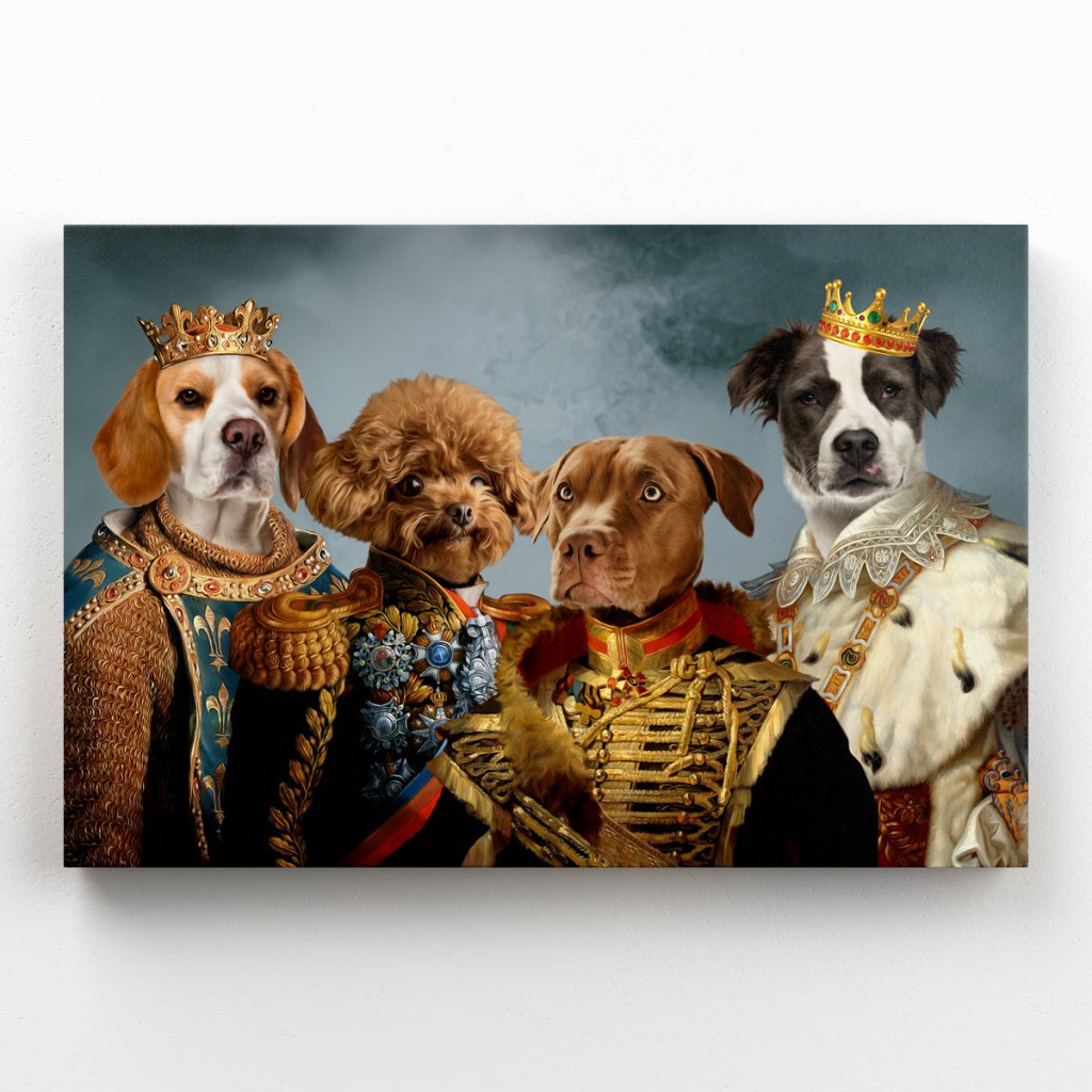 The Male Royals: Custom Pet Canvas - Paw & Glory - Dog Portraits - Pet Portraits