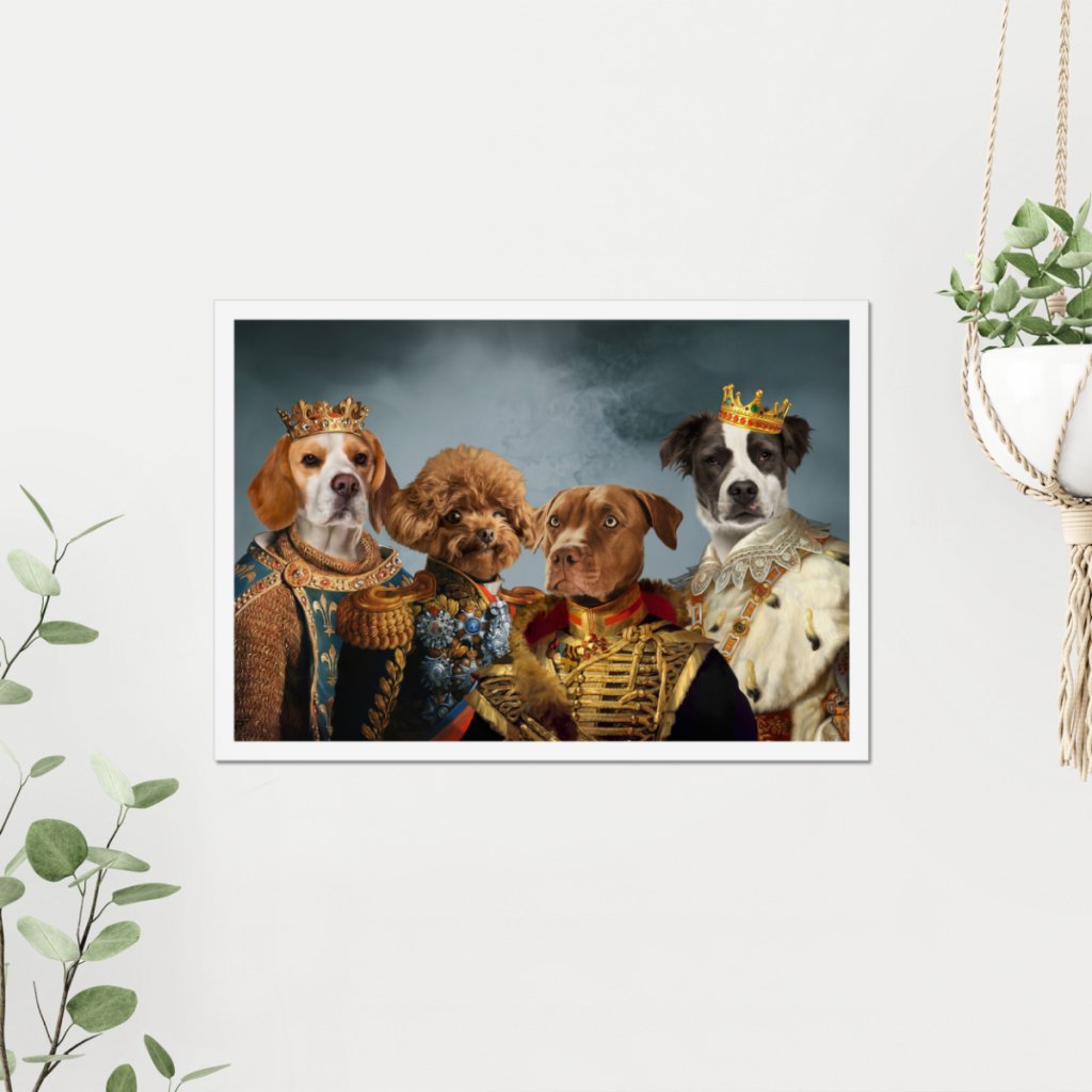 The Male Royals: Custom Pet Poster - Paw & Glory - Dog Portraits - Pet Portraits