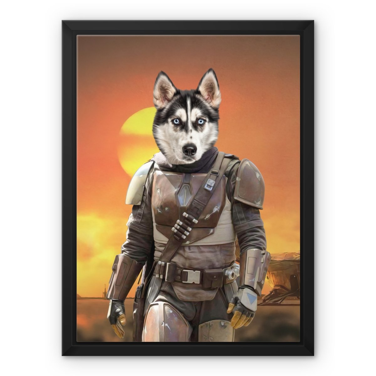 The Mando (Star Wars Inspired): Custom Pet Canvas - Paw & Glory - Dog Portraits - Pet Portraits