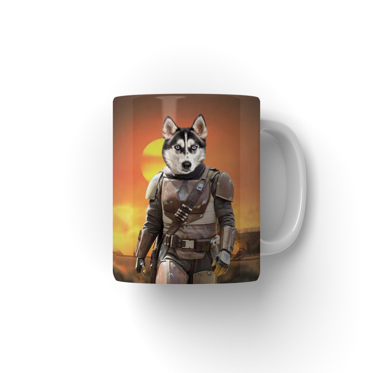 The Mando (Star Wars Inspired): Custom Pet Coffee Mug - Paw & Glory - Dog Portraits - Pet Portraits