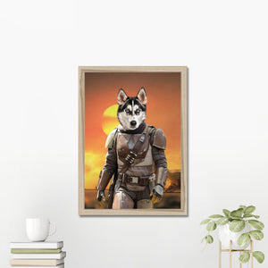 The Mando (Star Wars Inspired): Custom Pet Portrait - Paw & Glory - Dog Portraits - Pet Portraits