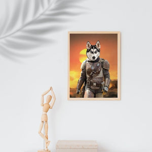 The Mando (Star Wars Inspired): Custom Pet Portrait - Paw & Glory - Dog Portraits - Pet Portraits