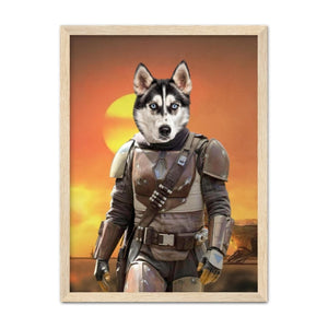 The Mando (Star Wars Inspired): Custom Pet Portrait - Paw & Glory - Dog Portraits - Pet Portraits