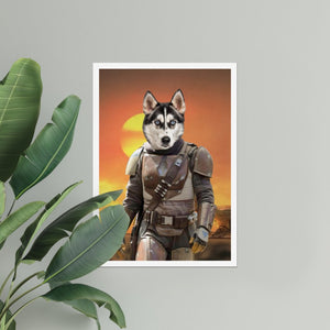 The Mando (Star Wars Inspired): Custom Pet Poster - Paw & Glory - Dog Portraits - Pet Portraits