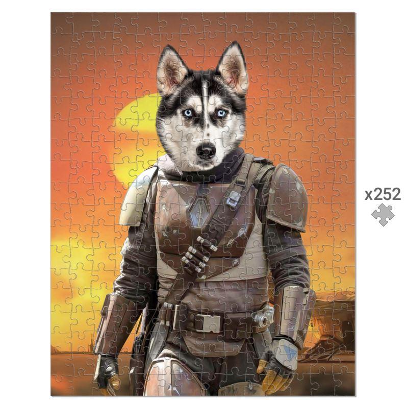 The Mando (Star Wars Inspired): Custom Pet Puzzle - Paw & Glory - Dog Portraits - Pet Portraits