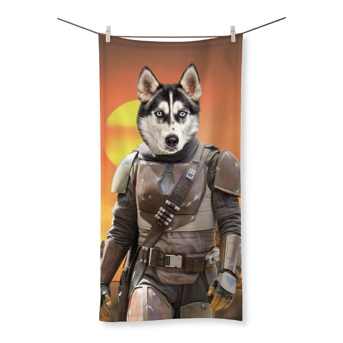 The Mando (Star Wars Inspired): Custom Pet Towel - Paw & Glory - Dog Portraits - Pet Portraits