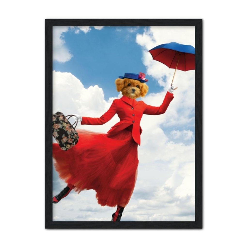 The Mary Poppins: Custom Pet Portrait - Paw & Glory - Dog Portraits - Pet Portraits