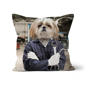 The Mechanic: Custom Pet Pillow - Paw & Glory - Dog Portraits - Pet Portraits