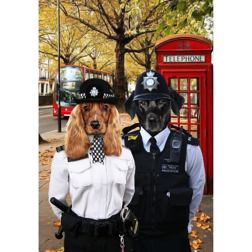 The Met Police Officers: Custom Digital Download Pet Portrait - Paw & Glory - Dog Portraits - Pet Portraits