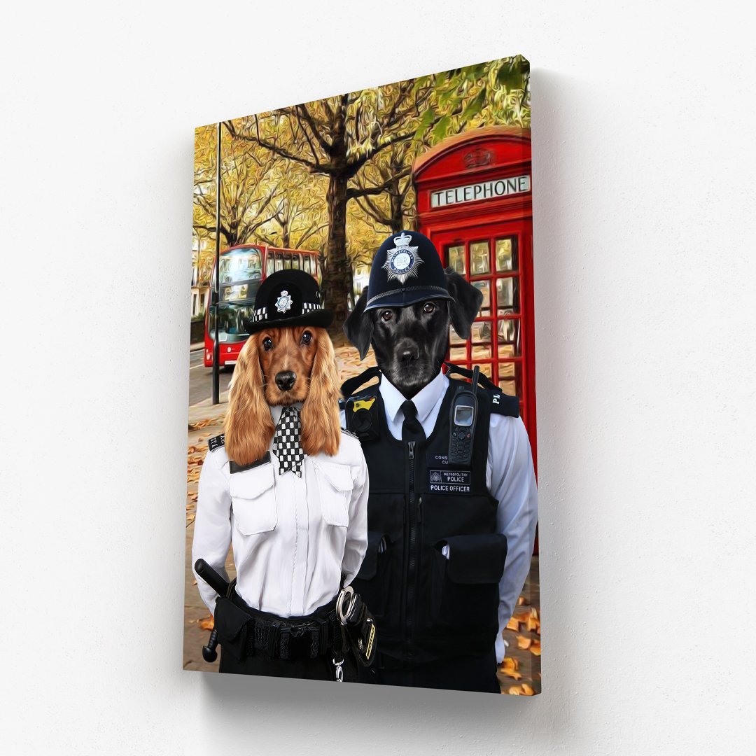 The Met Police Officers: Custom Pet Canvas - Paw & Glory - Dog Portraits - Pet Portraits