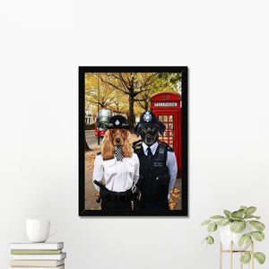 The Met Police Officers: Custom Pet Portrait - Paw & Glory - Dog Portraits - Pet Portraits