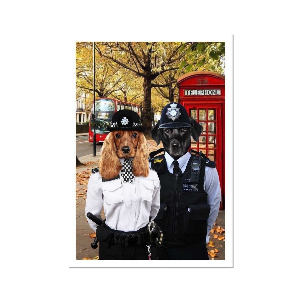 The Met Police Officers: Custom Pet Poster - Paw & Glory - Dog Portraits - Pet Portraits