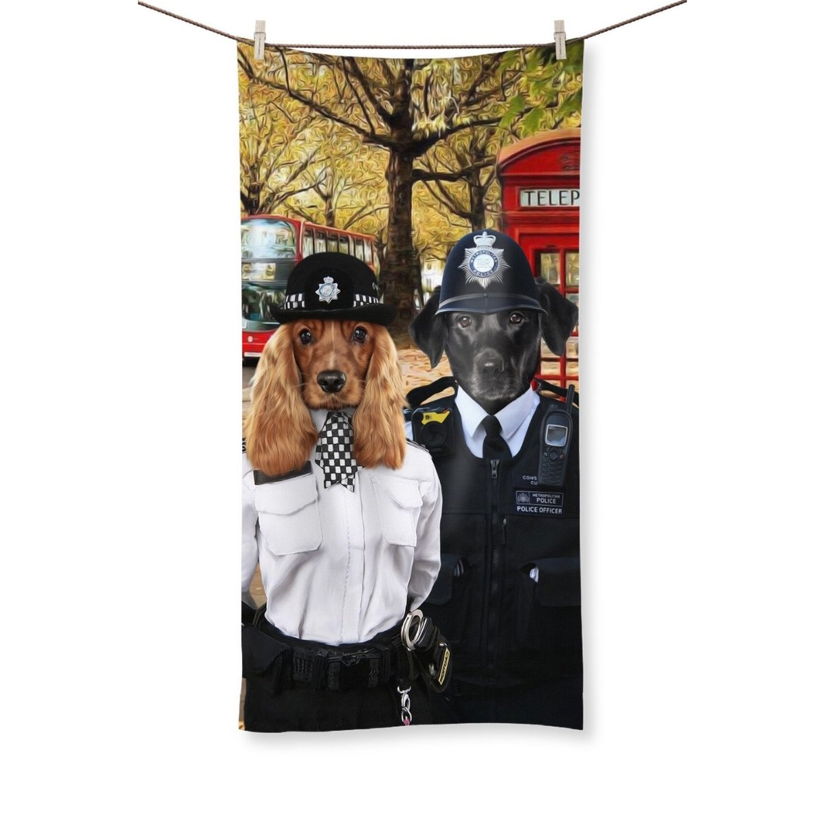 The Met Police Officers: Custom Pet Towel - Paw & Glory - Dog Portraits - Pet Portraits