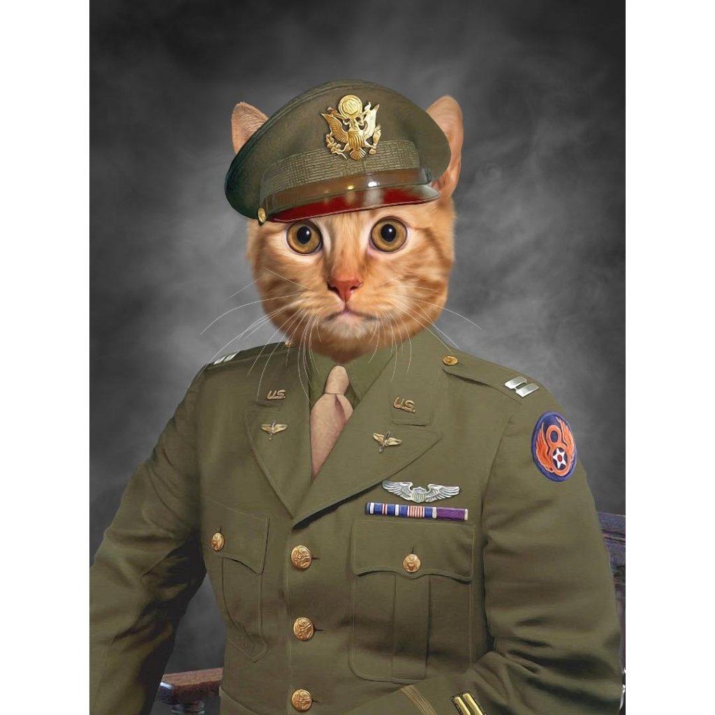 The Military Officer: Custom Digital Download Pet Portrait - Paw & Glory - Dog Portraits - Pet Portraits