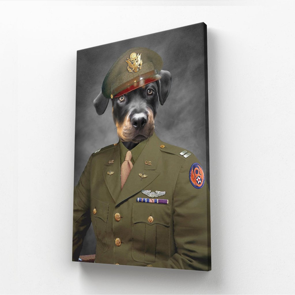 The Military Officer: Custom Pet Canvas - Paw & Glory - Dog Portraits - Pet Portraits