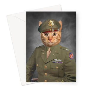 The Military Officer: Custom Pet Greeting Card - Paw & Glory - Dog Portraits - Pet Portraits