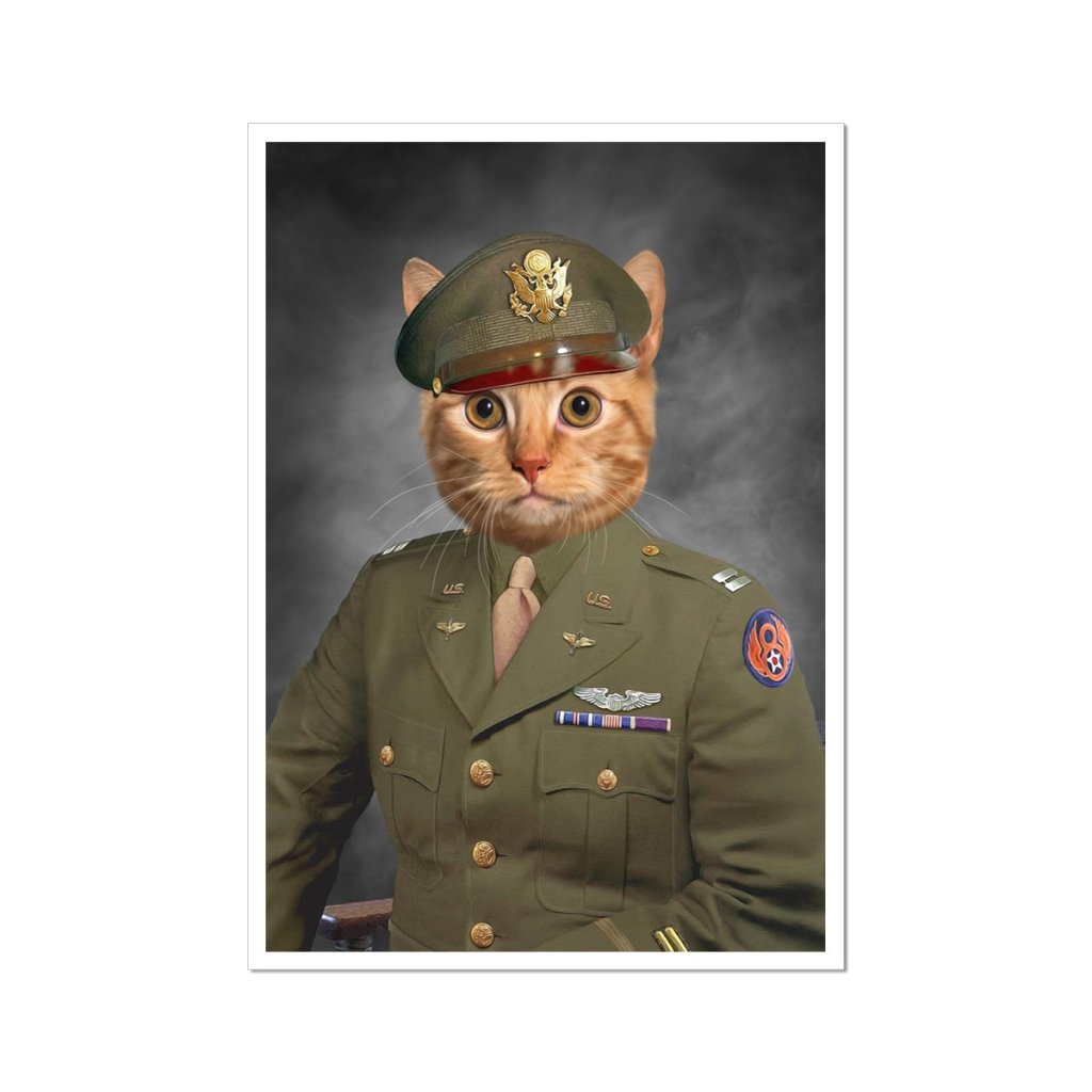 The Military Officer: Custom Pet Portrait - Paw & Glory - Dog Portraits - Pet Portraits