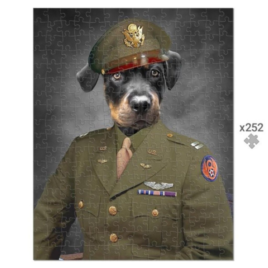 The Military Officer: Custom Pet Puzzle - Paw & Glory - Dog Portraits - Pet Portraits