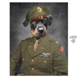 The Military Officer: Custom Pet Puzzle - Paw & Glory - Dog Portraits - Pet Portraits