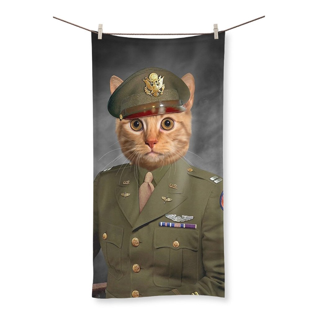 The Military Officer: Custom Pet Towel - Paw & Glory - Dog Portraits - Pet Portraits