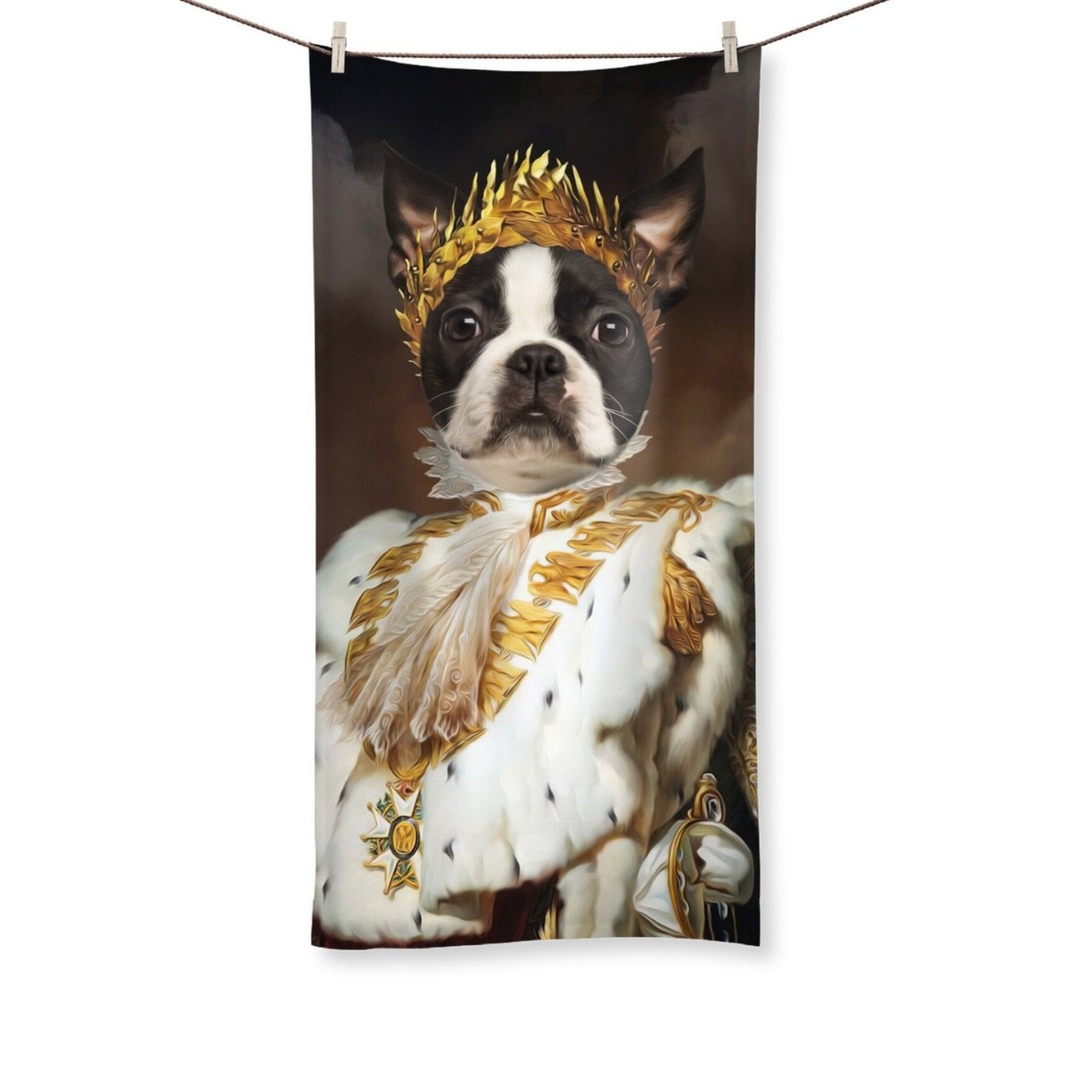 The Monarch: Custom Pet Towel - Paw & Glory - Dog Portraits - Pet Portraits