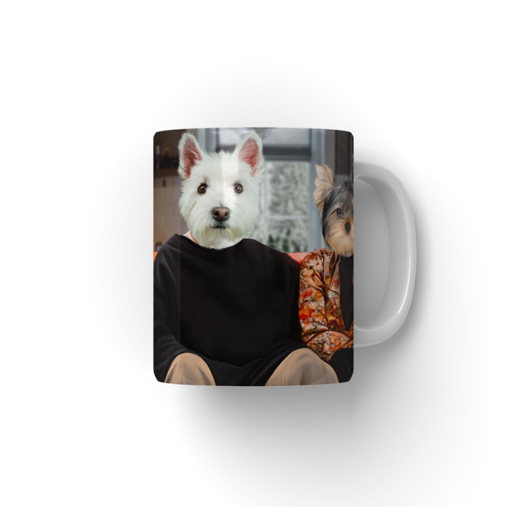 The Monica & Ross (Friends Inspired): Custom Pet Mug - Paw & Glory - Dog Portraits - Pet Portraits