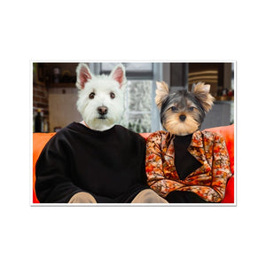 The Monica & Ross (Friends Inspired): Custom Pet Poster - Paw & Glory - Dog Portraits - Pet Portraits