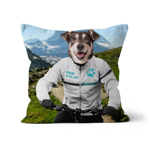 The Mountain Biking: Custom Pet Pillow - Paw & Glory - Dog Portraits - Pet Portraits