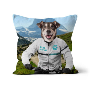 The Mountain Biking: Custom Pet Pillow - Paw & Glory - Dog Portraits - Pet Portraits