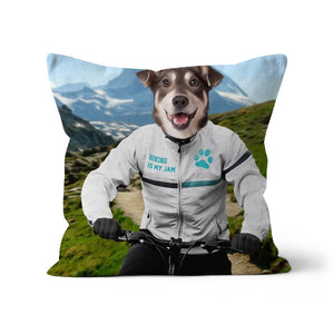 The Mountain Biking: Custom Pet Pillow - Paw & Glory - Dog Portraits - Pet Portraits