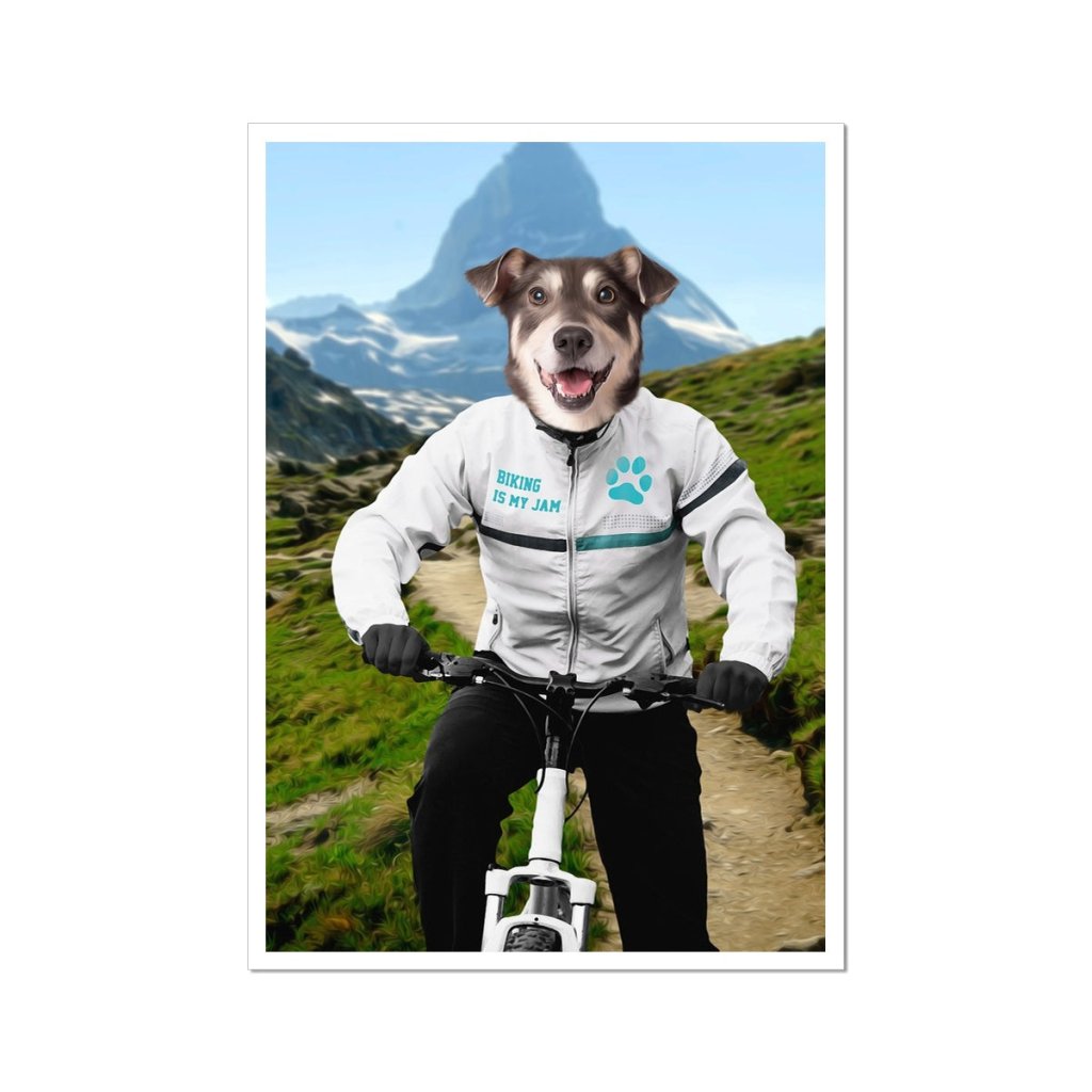 The Mountain Biking: Custom Pet Portrait - Paw & Glory - Dog Portraits - Pet Portraits