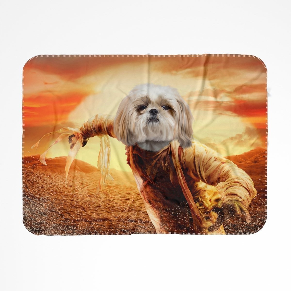 The Mummy: Custom Pet Blanket - Paw & Glory - Dog Portraits - Pet Portraits