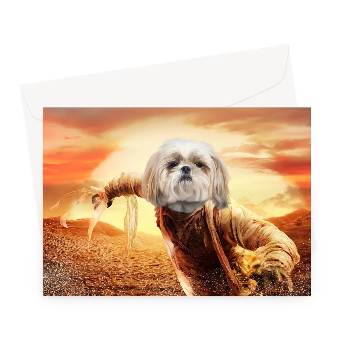 The Mummy: Custom Pet Greeting Card - Paw & Glory - Dog Portraits - Pet Portraits