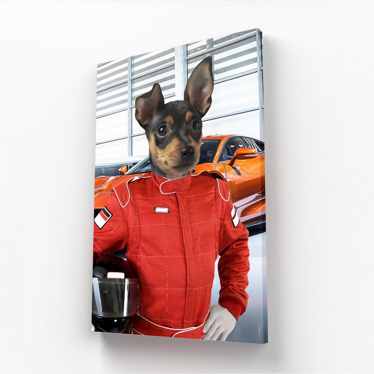 The Nascar Racer: Custom Pet Canvas - Paw & Glory - Dog Portraits - Pet Portraits