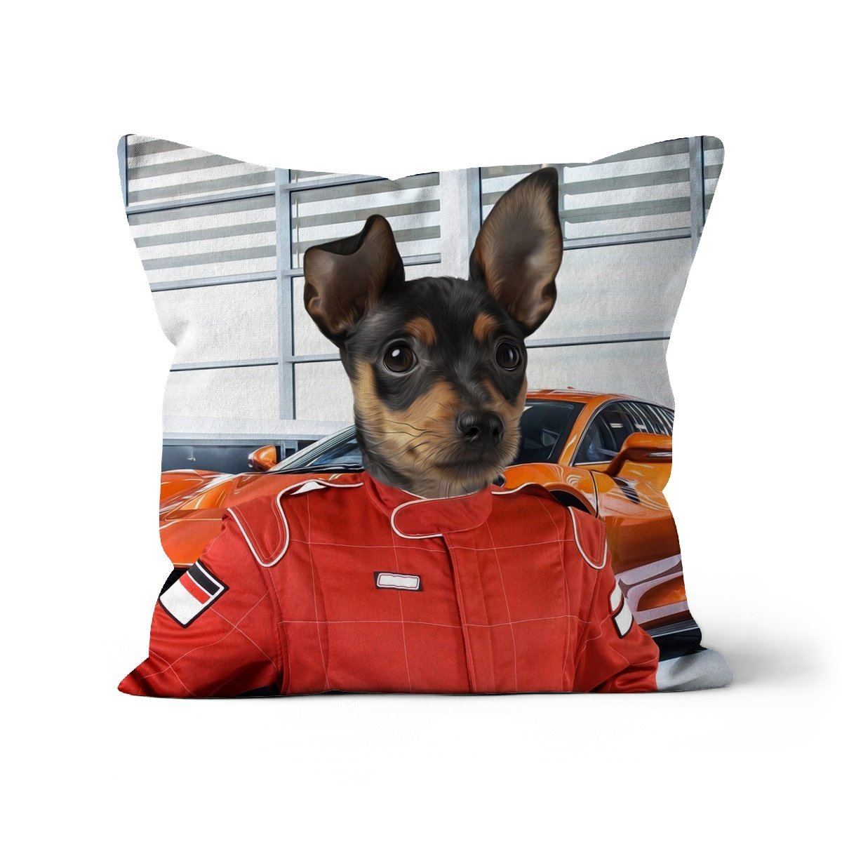 The Nascar Racer: Custom Pet Pillow - Paw & Glory - Dog Portraits - Pet Portraits