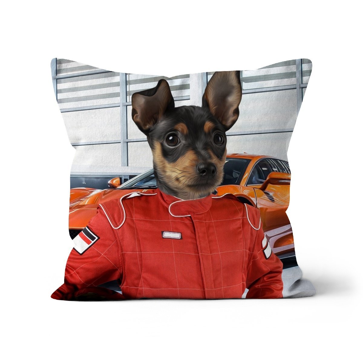 The Nascar Racer: Custom Pet Pillow - Paw & Glory - Dog Portraits - Pet Portraits