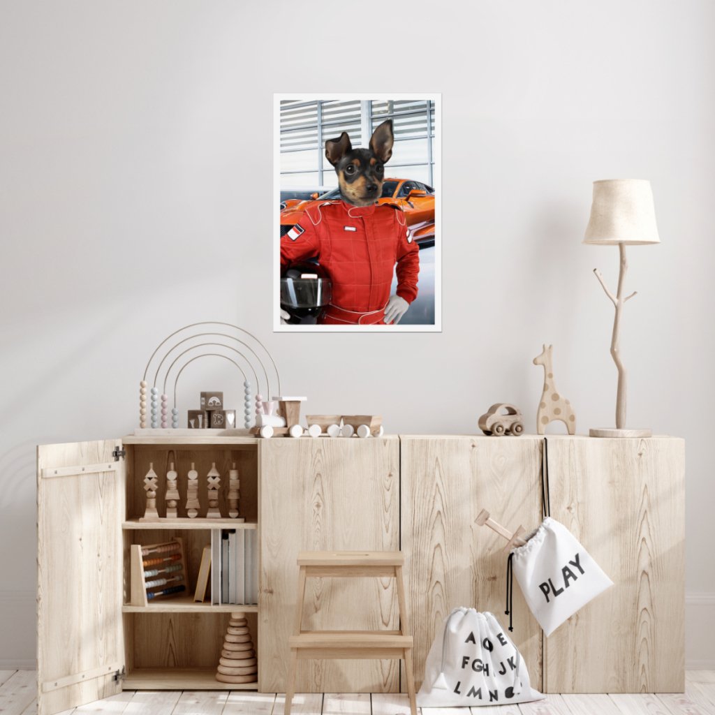 The Nascar Racer: Custom Pet Poster - Paw & Glory - Dog Portraits - Pet Portraits