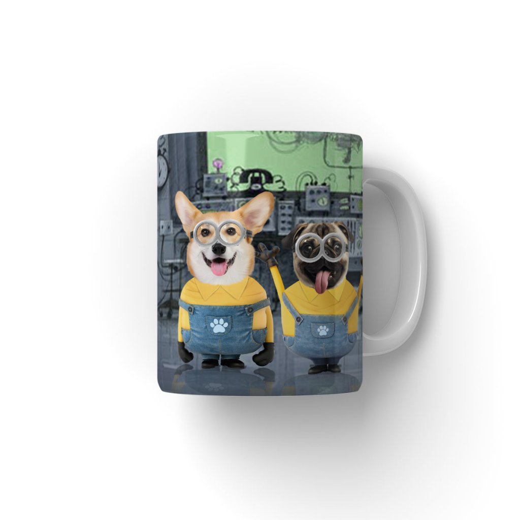 The Naughty Duo (Minions Inspired): Custom Pet Coffee Mug - Paw & Glory - Dog Portraits - Pet Portraits